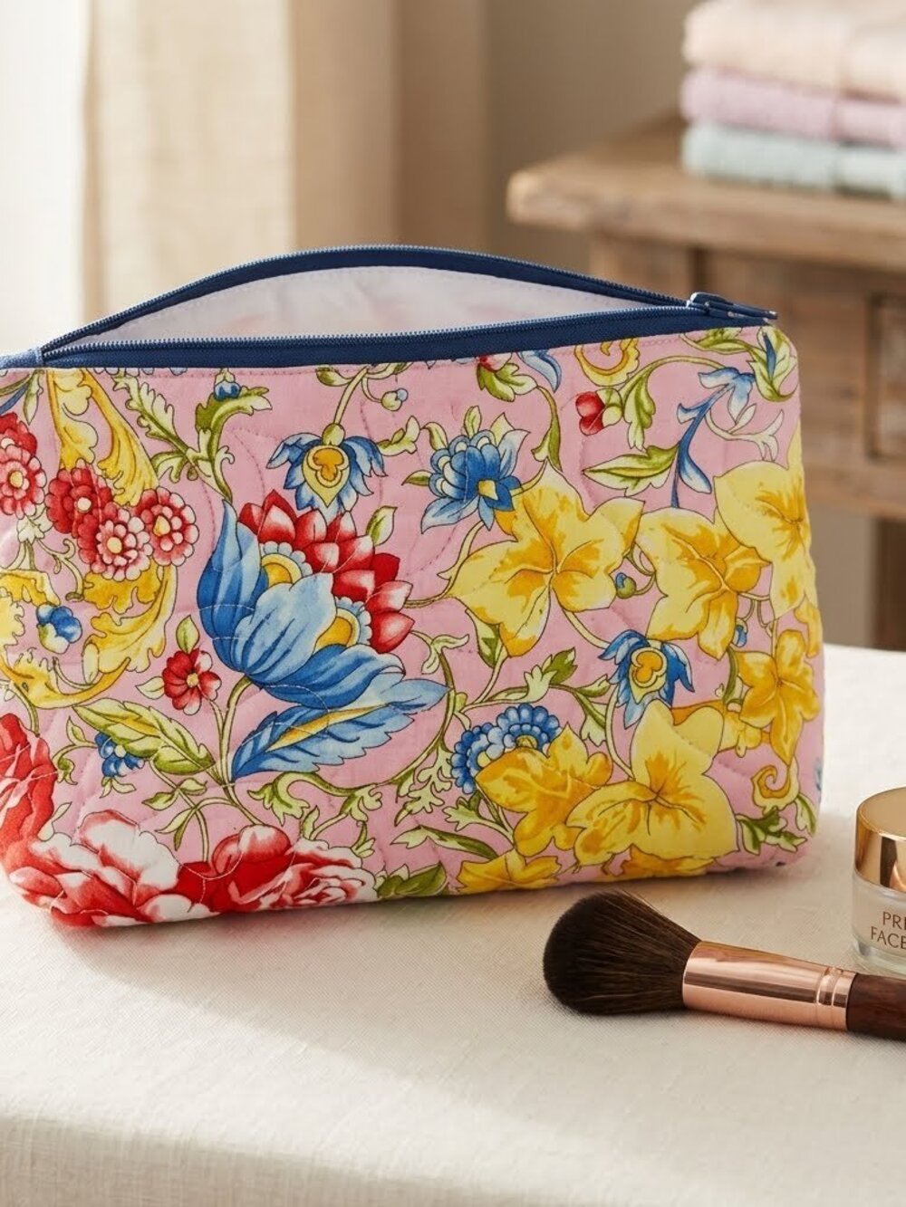 Handmade Makeup Cosmetic Toiletry Bag Small Travel Sewing Pouch Bag Storing